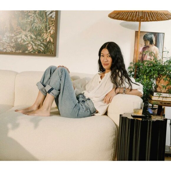 💕DOEN💕 Doen x Dronme Denim Dronme Jeans ~ Kims Wash Blue 31 NWT - Picture 5 of 16